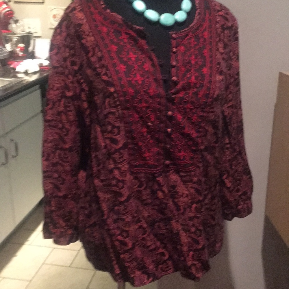 Lucky Brand Vintage Style BoHo Top (XL)